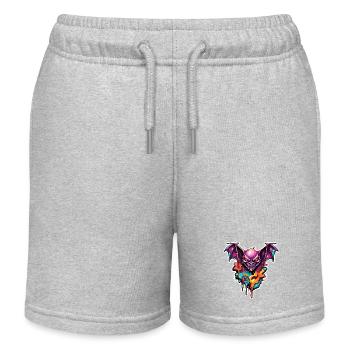 Fledermaus / Vampir / Dracula / Tier / Halloween - Kinder Organic Joggingshorts Mini Bolter von Stanley/Stella - Grau meliert - Vorne