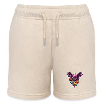 Fledermaus / Vampir / Dracula / Tier / Halloween - Kinder Organic Joggingshorts Mini Bolter von Stanley/Stella - Natur - Vorne