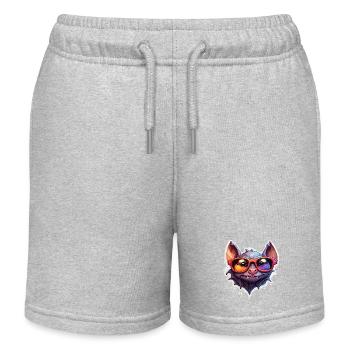 Fledermaus / Vampir / Dracula / Tier / Halloween - Kinder Organic Joggingshorts Mini Bolter von Stanley/Stella - Grau meliert - Vorne