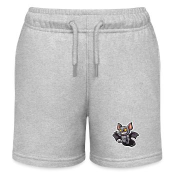 Fledermaus / Vampir / Dracula / Tier / Halloween - Kinder Organic Joggingshorts Mini Bolter von Stanley/Stella - Grau meliert - Vorne