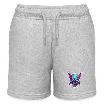 Fledermaus / Vampir / Dracula / Tier / Halloween - Kinder Organic Joggingshorts Mini Bolter von Stanley/Stella - Grau meliert - Vorne
