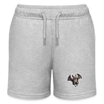 Fledermaus / Vampir / Dracula / Tier / Halloween - Kinder Organic Joggingshorts Mini Bolter von Stanley/Stella - Grau meliert - Vorne