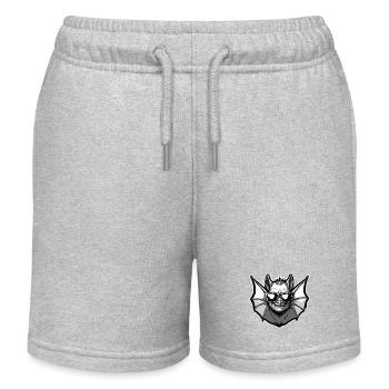 Fledermaus / Vampir / Dracula / Tier / Halloween - Kinder Organic Joggingshorts Mini Bolter von Stanley/Stella - Grau meliert - Vorne