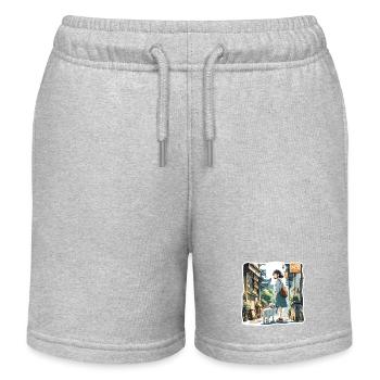 Anime / Comic / Japanisch / Zeichentrick / Cartoon - Kinder Organic Joggingshorts Mini Bolter von Stanley/Stella - Grau meliert - Vorne