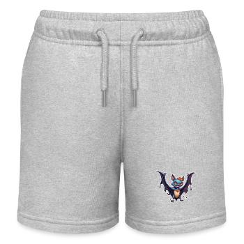 Fledermaus / Vampir / Dracula / Tier / Halloween - Kinder Organic Joggingshorts Mini Bolter von Stanley/Stella - Grau meliert - Vorne