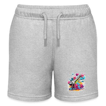 Kran / Baustelle / Seilwinde / Kransystem - Kinder Organic Joggingshorts Mini Bolter von Stanley/Stella - Grau meliert - Vorne