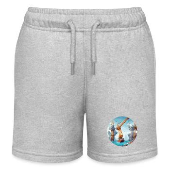 Kran / Baustelle / Seilwinde / Kransystem - Kinder Organic Joggingshorts Mini Bolter von Stanley/Stella - Grau meliert - Vorne