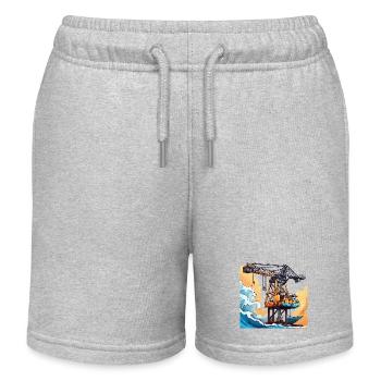 Kran / Baustelle / Seilwinde / Kransystem - Kinder Organic Joggingshorts Mini Bolter von Stanley/Stella - Grau meliert - Vorne