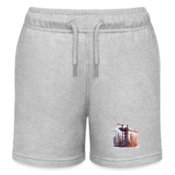 Kran / Baustelle / Seilwinde / Kransystem - Kinder Organic Joggingshorts Mini Bolter von Stanley/Stella - Grau meliert - Vorne