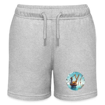 Kran / Baustelle / Seilwinde / Kransystem - Kinder Organic Joggingshorts Mini Bolter von Stanley/Stella - Grau meliert - Vorne