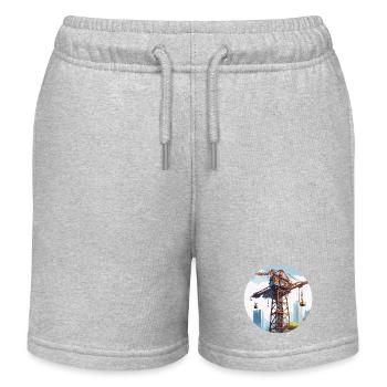 Kran / Baustelle / Seilwinde / Kransystem - Kinder Organic Joggingshorts Mini Bolter von Stanley/Stella - Grau meliert - Vorne