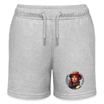 Pompier/Incendie/Incendie/Extinction/Héroïne - Short de jogging enfant bio Stanley/Stella - gris chiné - Devant
