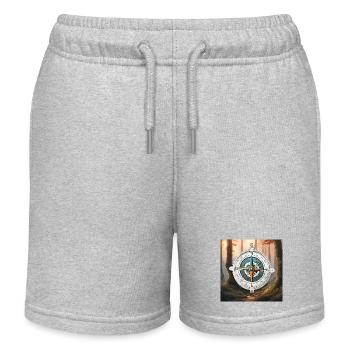Boussole / Direction cardinale / Voyage / Survie - Short de jogging enfant bio Stanley/Stella - gris chiné - Devant