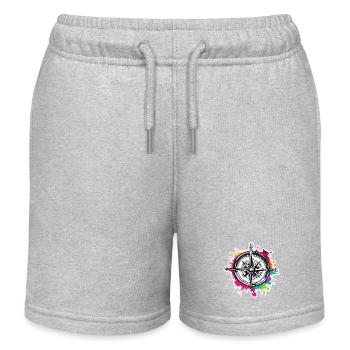 Boussole / Direction cardinale / Voyage / Survie - Short de jogging enfant bio Stanley/Stella - gris chiné - Devant