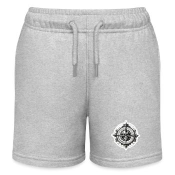 Boussole / Direction cardinale / Voyage / Survie - Short de jogging enfant bio Stanley/Stella - gris chiné - Devant
