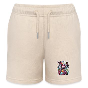 diabolical woman / blood / gothic / heavy metal - Kids Organic Sweat Shorts by Stanley/Stella - soft Ecru - Front