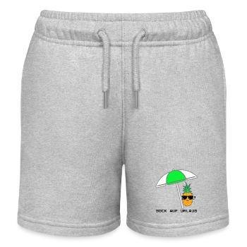 Coole Ananas mit Sonnenschirm und Sonnenbrille - Kinder Organic Joggingshorts Mini Bolter von Stanley/Stella - Grau meliert - Vorne
