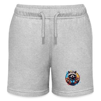 Raccoon / Animal / Zoo / Wild / Cute / Predator - Kids Organic Sweat Shorts by Stanley/Stella - heather grey - Front