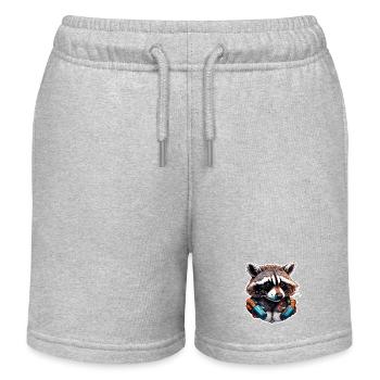 Raccoon / Animal / Zoo / Wild / Cute / Predator - Kids Organic Sweat Shorts by Stanley/Stella - heather grey - Front