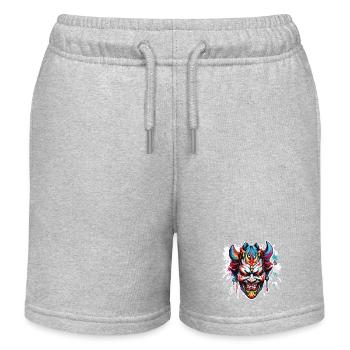 Kabuki Maske / Japanische Kunst / Theater / Antik - Kinder Organic Joggingshorts Mini Bolter von Stanley/Stella - Grau meliert - Vorne