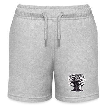 Cabane dans les arbres / Cime des arbres / Cabane dans les arbres / Aventure - Short de jogging enfant bio Stanley/Stella - gris chiné - Devant