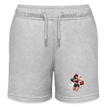 Boxer / Sport / Kampf / Arena / Boxring / Fäuste - Kinder Organic Joggingshorts Mini Bolter von Stanley/Stella - Grau meliert - Vorne