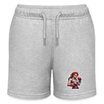 Boxer / Sport / Kampf / Arena / Boxring / Fäuste - Kinder Organic Joggingshorts Mini Bolter von Stanley/Stella - Grau meliert - Vorne
