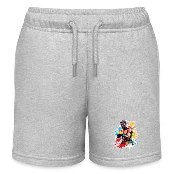 Boxer / Sport / Kampf / Arena / Boxring / Fäuste - Kinder Organic Joggingshorts Mini Bolter von Stanley/Stella - Grau meliert - Vorne