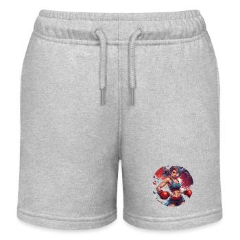 Boxer / Sport / Kampf / Arena / Boxring / Fäuste - Kinder Organic Joggingshorts Mini Bolter von Stanley/Stella - Grau meliert - Vorne