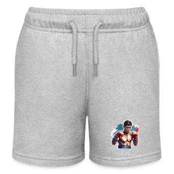 Boxer / Sport / Kampf / Arena / Boxring / Fäuste - Kinder Organic Joggingshorts Mini Bolter von Stanley/Stella - Grau meliert - Vorne
