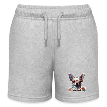 Chihuahua / petit chien / animal / minuscule / race - Short de jogging enfant bio Stanley/Stella - gris chiné - Devant