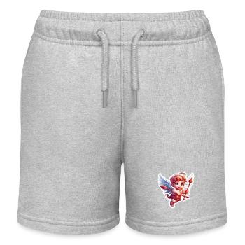 Cupidon / Amour / Flèche / Coeur / Saint Valentin - Short de jogging enfant bio Stanley/Stella - gris chiné - Devant