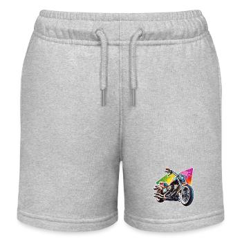 Biker / Motorrad Fahrer / Biker / Zweirad / Cross - Kinder Organic Joggingshorts Mini Bolter von Stanley/Stella - Grau meliert - Vorne