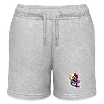 Biker / Motorrad Fahrer / Biker / Zweirad / Cross - Kinder Organic Joggingshorts Mini Bolter von Stanley/Stella - Grau meliert - Vorne
