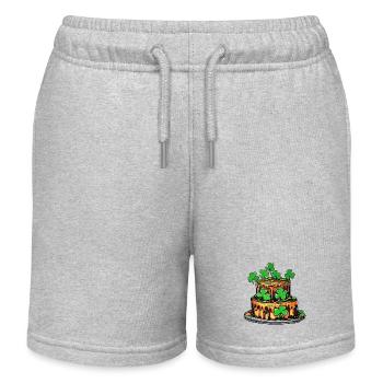 Birthday Cake / Cake / Happy Birthday / Cake - Kids Organic Sweat Shorts by Stanley/Stella - heather grey - Front