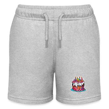Geburtstagstorte / Kuchen / Happy Birthday / Torte - Kinder Organic Joggingshorts Mini Bolter von Stanley/Stella - Grau meliert - Vorne