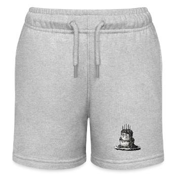 Birthday Cake / Cake / Happy Birthday / Cake - Kids Organic Sweat Shorts by Stanley/Stella - heather grey - Front