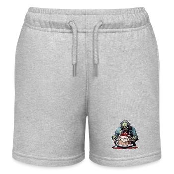 Birthday Cake / Cake / Happy Birthday / Cake - Kids Organic Sweat Shorts by Stanley/Stella - heather grey - Front