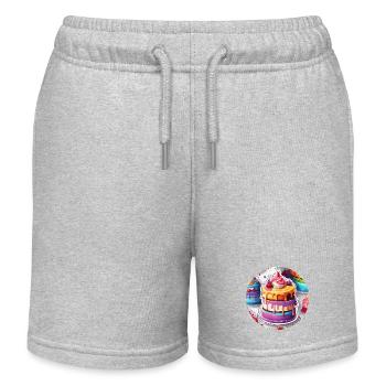 Geburtstagstorte / Kuchen / Happy Birthday / Torte - Kinder Organic Joggingshorts Mini Bolter von Stanley/Stella - Grau meliert - Vorne
