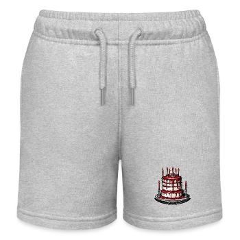 Birthday Cake / Cake / Happy Birthday / Cake - Kids Organic Sweat Shorts by Stanley/Stella - heather grey - Front