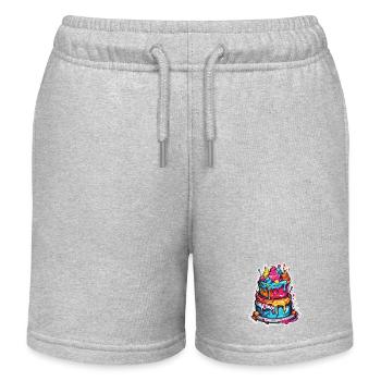 Geburtstagstorte / Kuchen / Happy Birthday / Torte - Kinder Organic Joggingshorts Mini Bolter von Stanley/Stella - Grau meliert - Vorne