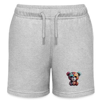 Teddybär / Kuscheltier / Stofftier / Geschenkidee - Kinder Organic Joggingshorts Mini Bolter von Stanley/Stella - Grau meliert - Vorne