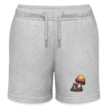 Champignon / Champignon / Prairie / Forêt / Goa / Psy - Short de jogging enfant bio Stanley/Stella - gris chiné - Devant