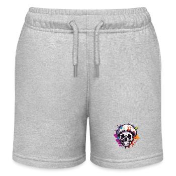 Champignon / Champignon / Prairie / Forêt / Goa / Psy - Short de jogging enfant bio Stanley/Stella - gris chiné - Devant