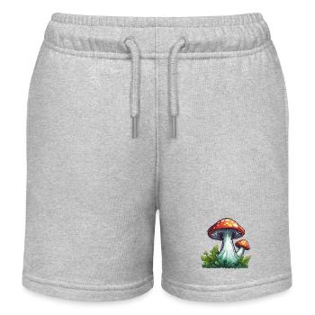 Champignon / Champignon / Prairie / Forêt / Goa / Psy - Short de jogging enfant bio Stanley/Stella - gris chiné - Devant