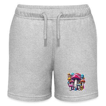 Champignon / Champignon / Prairie / Forêt / Goa / Psy - Short de jogging enfant bio Stanley/Stella - gris chiné - Devant