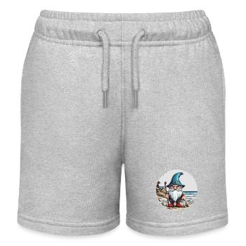 Nain de jardin / Fairyland / Leprechaun / Gnome / Logo - Short de jogging enfant bio Stanley/Stella - gris chiné - Devant