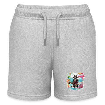 Samouraï / Japonais / Harakiri / Katana / Homme - Short de jogging enfant bio Stanley/Stella - gris chiné - Devant