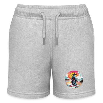 Samurai / Japanese / Harakiri / Katana / Man - Kids Organic Sweat Shorts by Stanley/Stella - heather grey - Front