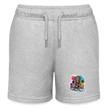 Maya / Haute Culture / Pérou / Calendrier Maya / Motif - Short de jogging enfant bio Stanley/Stella - gris chiné - Devant